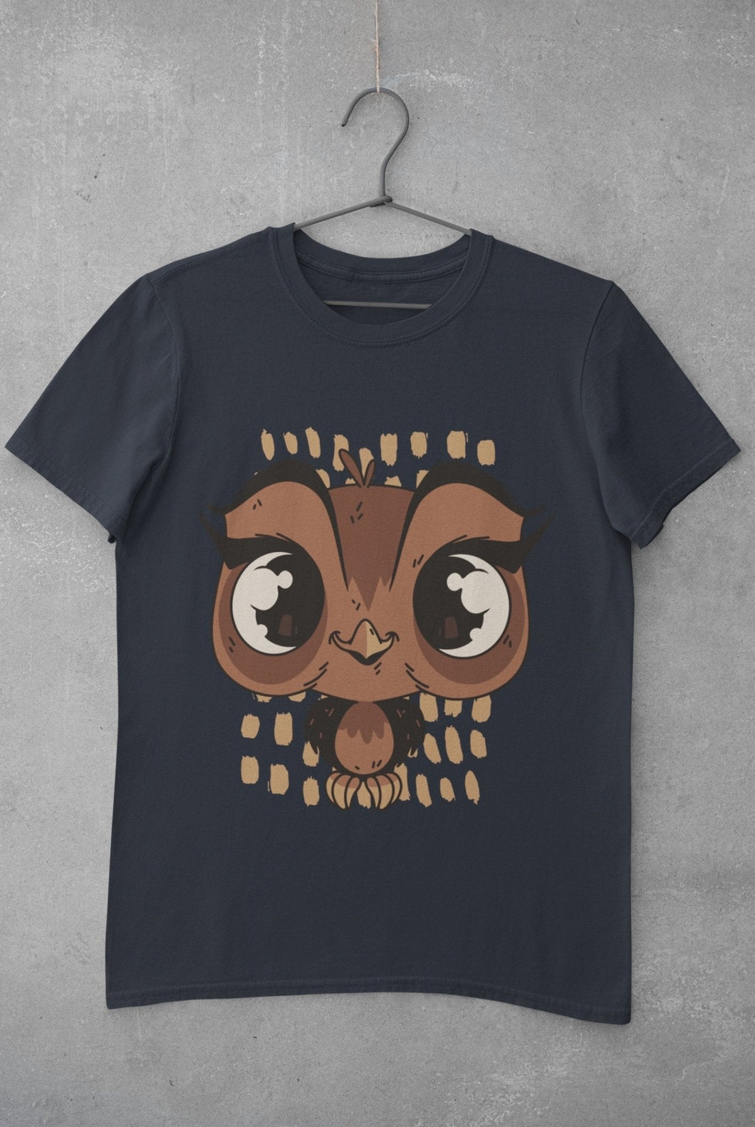 Baby Owl Mens Half Sleeves T-shirt- FunkyTeesClub - Funky Tees Club