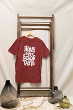 Load image into Gallery viewer, Have A Good Day Typography Back Print Mens Half Sleeves T-shirt- KidsFashionVilla

