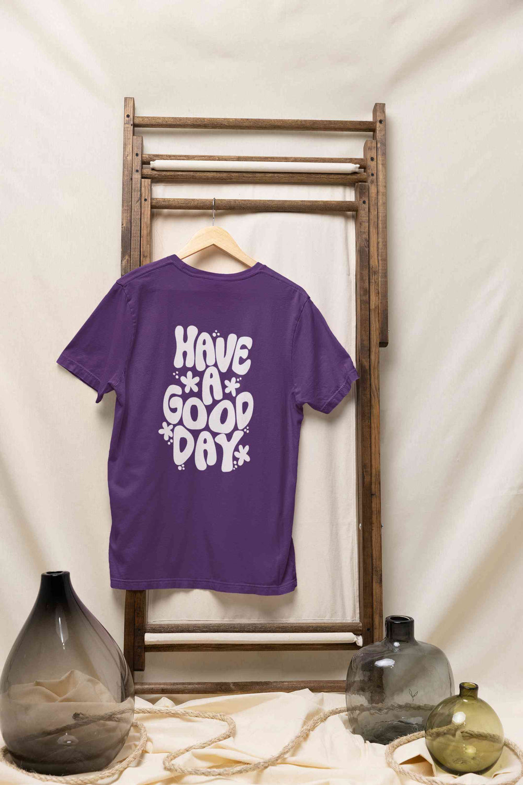 Have A Good Day Typography Back Print Mens Half Sleeves T-shirt- KidsFashionVilla