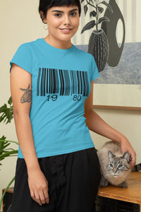Bar Code Birthday Women Half Sleeves T-shirt- FunkyTeesClub - Funky Tees Club