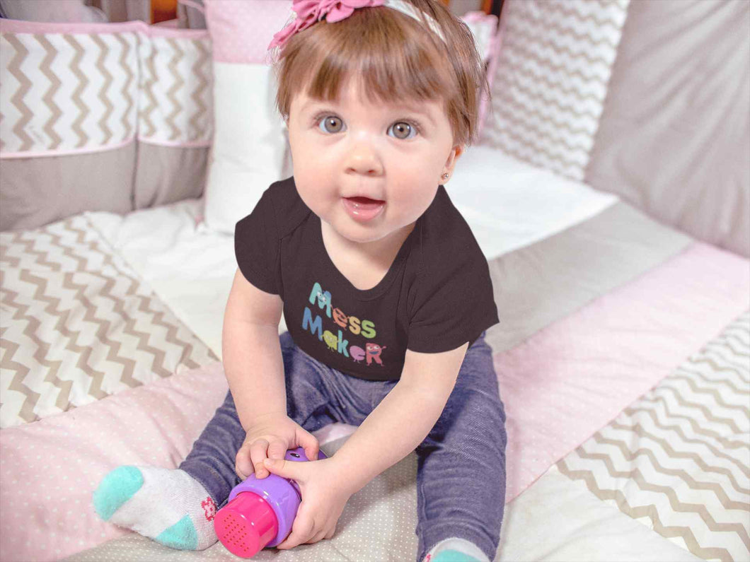 Mess Maker Cartoon Rompers for Baby Girl- KidsFashionVilla