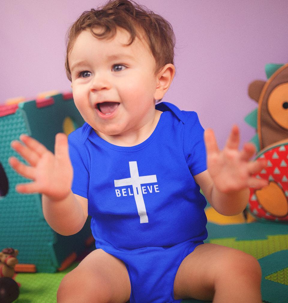 Believe Jesus Rompers for Baby Boy- FunkyTradition FunkyTradition