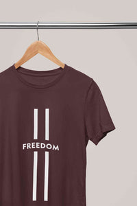 Strip Freedom Women Half Sleeves T-shirt- KidsFashionVilla