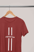 Load image into Gallery viewer, Strip Freedom Women Half Sleeves T-shirt- KidsFashionVilla
