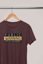 Load image into Gallery viewer, Public Warning Quotes Mens Half Sleeves T-shirt- KidsFashionVilla
