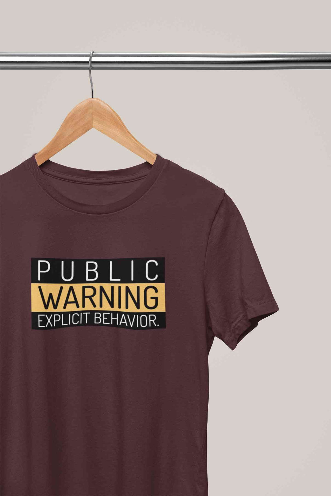 Public Warning Quotes Mens Half Sleeves T-shirt- KidsFashionVilla