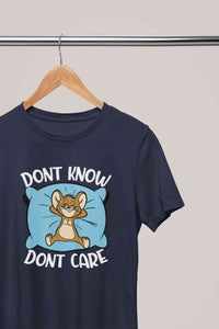 Funny Cartoon Dont Care Women Half Sleeves T-shirt- KidsFashionVilla