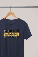 Load image into Gallery viewer, Public Warning Quotes Mens Half Sleeves T-shirt- KidsFashionVilla
