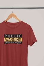 Load image into Gallery viewer, Public Warning Quotes Mens Half Sleeves T-shirt- KidsFashionVilla
