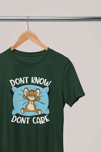 Funny Cartoon Dont Care Women Half Sleeves T-shirt- KidsFashionVilla