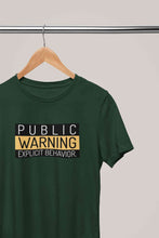 Load image into Gallery viewer, Public Warning Quotes Mens Half Sleeves T-shirt- KidsFashionVilla
