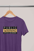 Load image into Gallery viewer, Public Warning Quotes Mens Half Sleeves T-shirt- KidsFashionVilla
