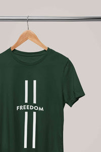 Strip Freedom Women Half Sleeves T-shirt- KidsFashionVilla