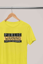 Load image into Gallery viewer, Public Warning Quotes Mens Half Sleeves T-shirt- KidsFashionVilla
