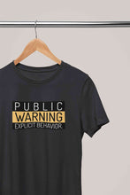 Load image into Gallery viewer, Public Warning Quotes Mens Half Sleeves T-shirt- KidsFashionVilla
