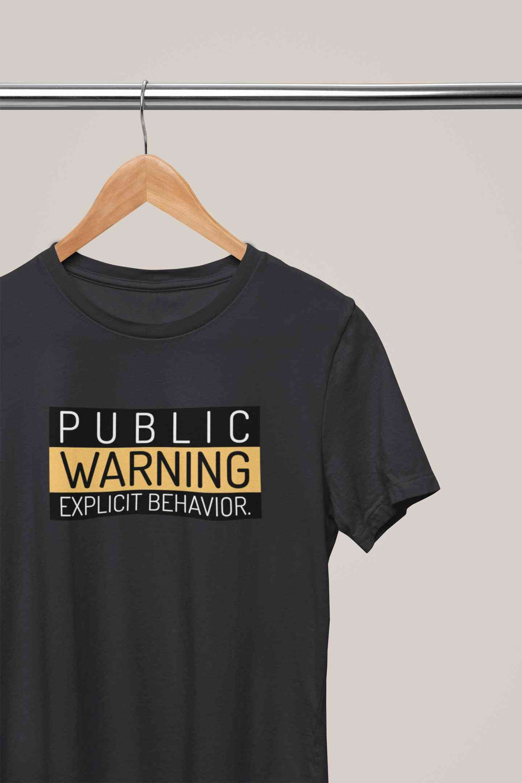 Public Warning Quotes Mens Half Sleeves T-shirt- KidsFashionVilla