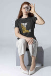 Pray For The World Women Half Sleeves T-shirt- KidsFashionVilla
