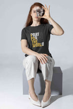 Load image into Gallery viewer, Pray For The World Women Half Sleeves T-shirt- KidsFashionVilla
