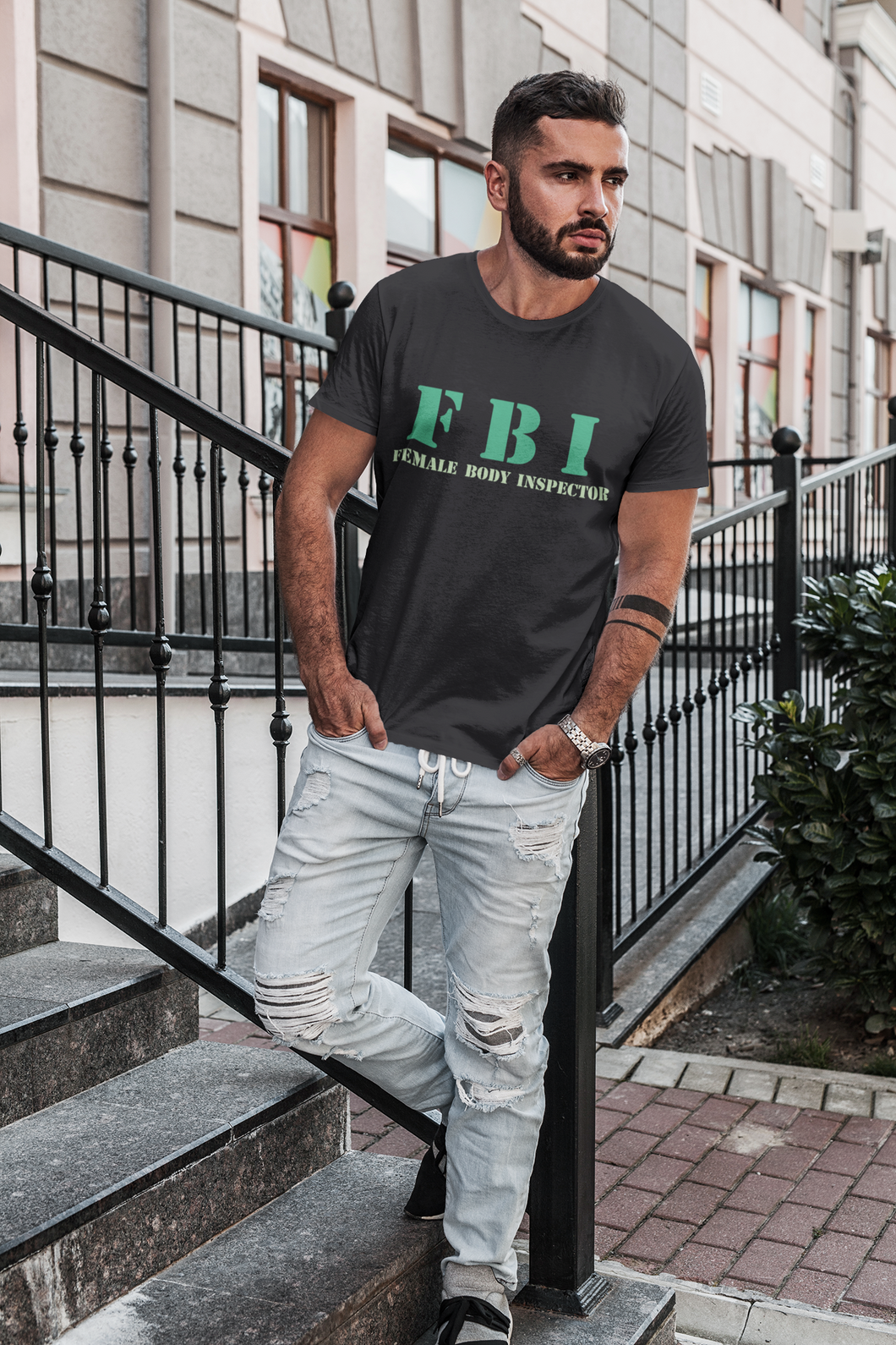 Fbi Typography Mens Half Sleeves T-shirt- KidsFashionVilla