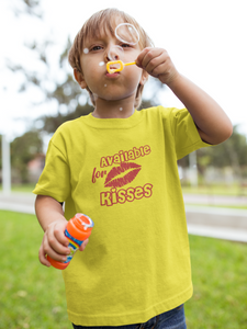 Available For Kisses New Year Half Sleeves T-Shirt for Boy-KidsFashionVilla