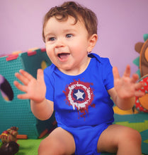 Load image into Gallery viewer, Captain America Shield Rompers for Baby Boy- FunkyTradition FunkyTradition

