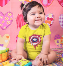 Load image into Gallery viewer, Captain America Shield Rompers for Baby Girl- FunkyTradition FunkyTradition
