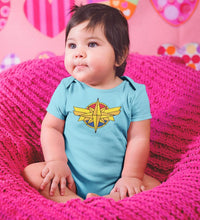 Load image into Gallery viewer, Captain Marvel Rompers for Baby Girl- FunkyTradition FunkyTradition
