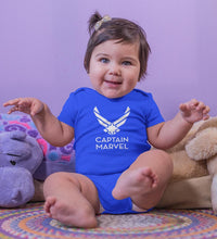 Load image into Gallery viewer, Captain Marvel Rompers for Baby Girl- FunkyTradition FunkyTradition
