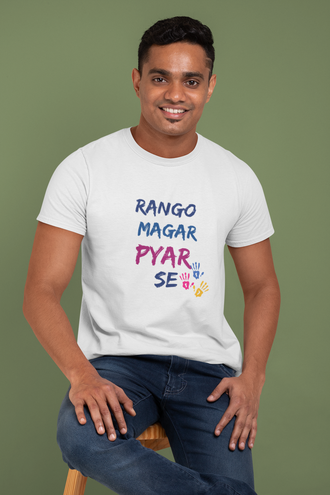 Rango Magar Pyaar Se Holi Mens Half Sleeves T-shirt- KidsFashionVilla