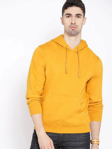 Plain Yellow Hoodie Sweatshirt for Men -KidsFashionVilla