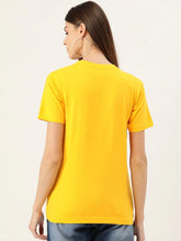 Load image into Gallery viewer, Plain Yellow Women Half Sleeves T-shirt- KidsFashionVilla
