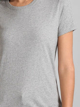 Load image into Gallery viewer, Plain Grey Women Half Sleeves T-shirt- KidsFashionVilla
