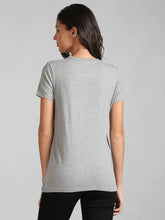 Load image into Gallery viewer, Plain Grey Women Half Sleeves T-shirt- KidsFashionVilla
