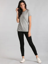 Load image into Gallery viewer, Plain Grey Women Half Sleeves T-shirt- KidsFashionVilla
