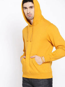Plain Yellow Hoodie Sweatshirt for Men -KidsFashionVilla