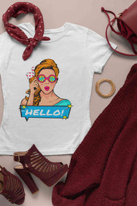 Pop Art Surprised Women Half Sleeves T-shirt- KidsFashionVilla