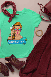 Pop Art Surprised Women Half Sleeves T-shirt- KidsFashionVilla