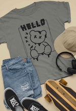 Load image into Gallery viewer, Hello Graphic Women Half Sleeves T-shirt- KidsFashionVilla
