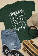 Load image into Gallery viewer, Hello Graphic Women Half Sleeves T-shirt- KidsFashionVilla
