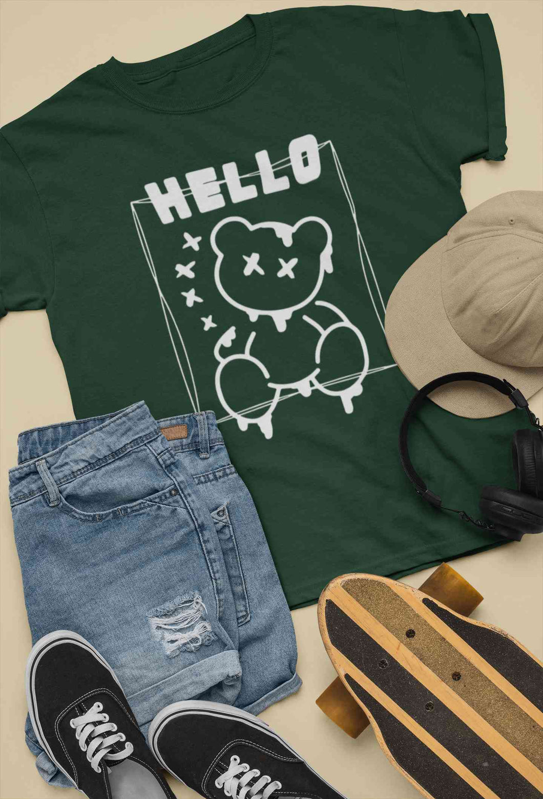 Hello Graphic Mens Half Sleeves T-shirt- KidsFashionVilla