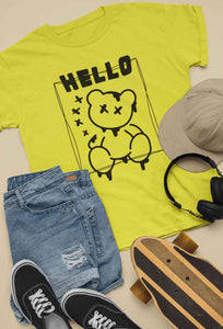 Hello Graphic Women Half Sleeves T-shirt- KidsFashionVilla