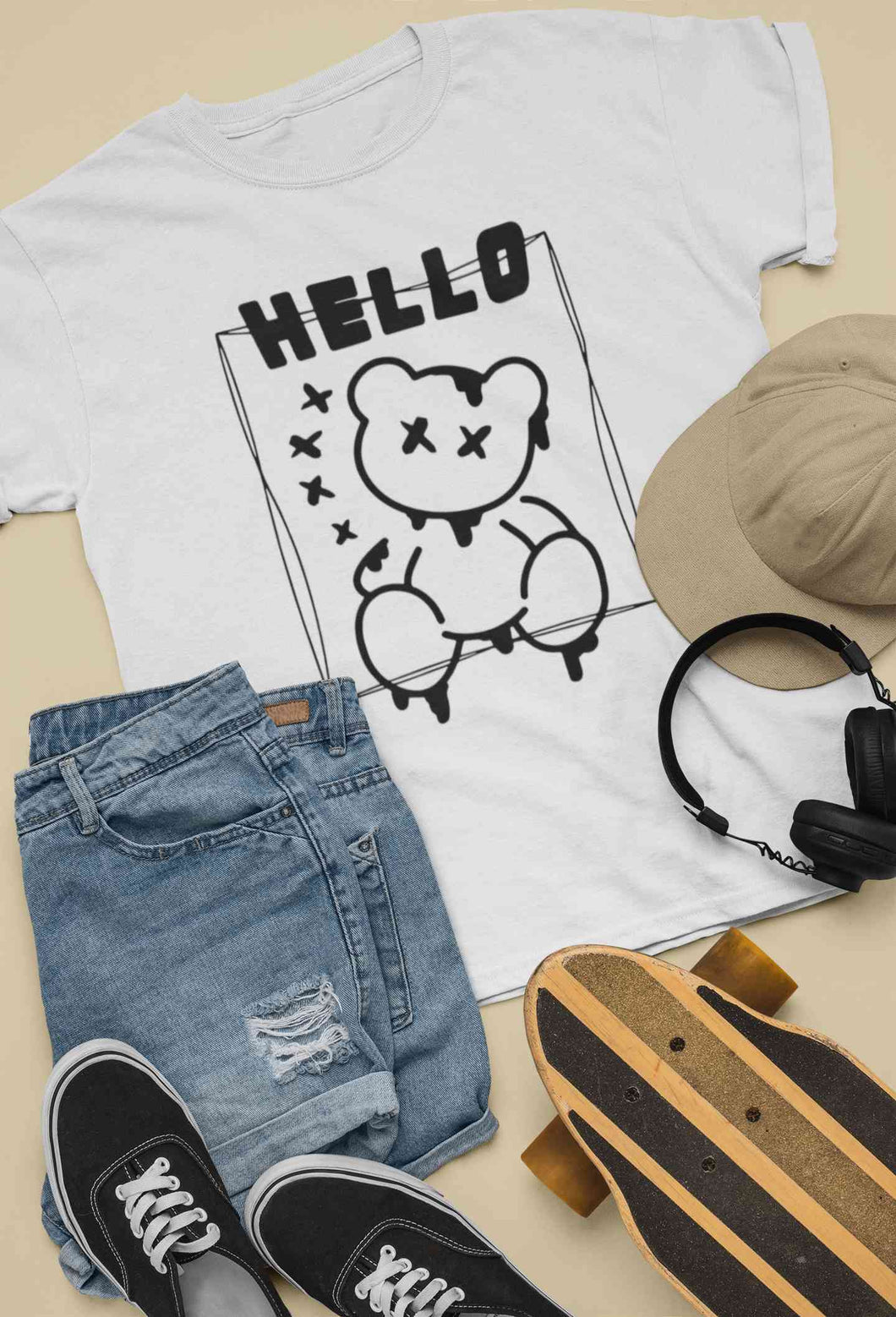 Hello Graphic Mens Half Sleeves T-shirt- KidsFashionVilla