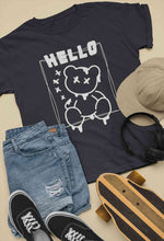Load image into Gallery viewer, Hello Graphic Women Half Sleeves T-shirt- KidsFashionVilla

