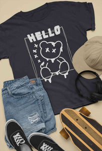 Hello Graphic Women Half Sleeves T-shirt- KidsFashionVilla
