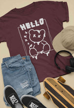 Load image into Gallery viewer, Hello Graphic Women Half Sleeves T-shirt- KidsFashionVilla
