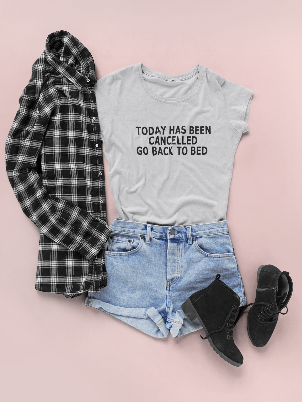Today Has Been Cancelled Go  Back To Bed Alia Bhatt Celebrity T-shirt- KidsFashionVilla