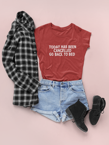 Today Has Been Cancelled Go  Back To Bed Alia Bhatt Celebrity T-shirt- KidsFashionVilla