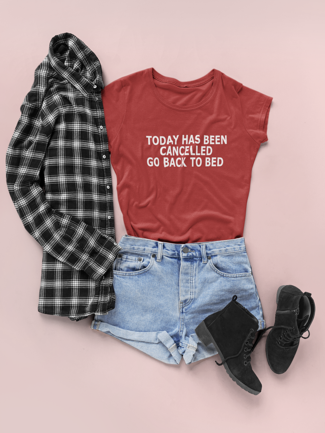 Today Has Been Cancelled Go  Back To Bed Alia Bhatt Celebrity T-shirt- KidsFashionVilla
