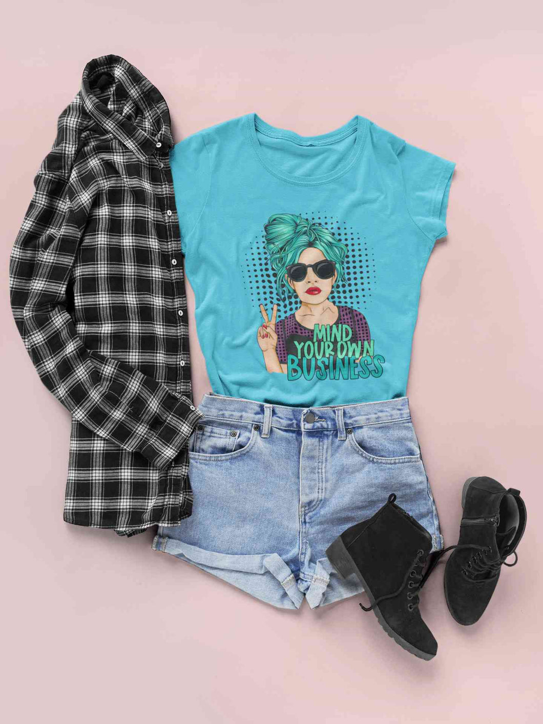 Pop Art Mind Your Own Business Women Half Sleeves T-shirt- KidsFashionVilla