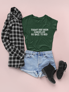 Today Has Been Cancelled Go  Back To Bed Alia Bhatt Celebrity T-shirt- KidsFashionVilla